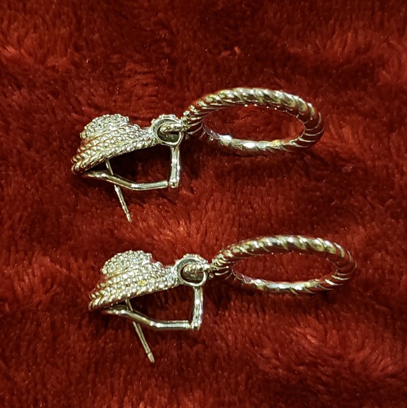 Judith Ripka ~ Sterling Double Circle Earrings - Picture 5 of 6